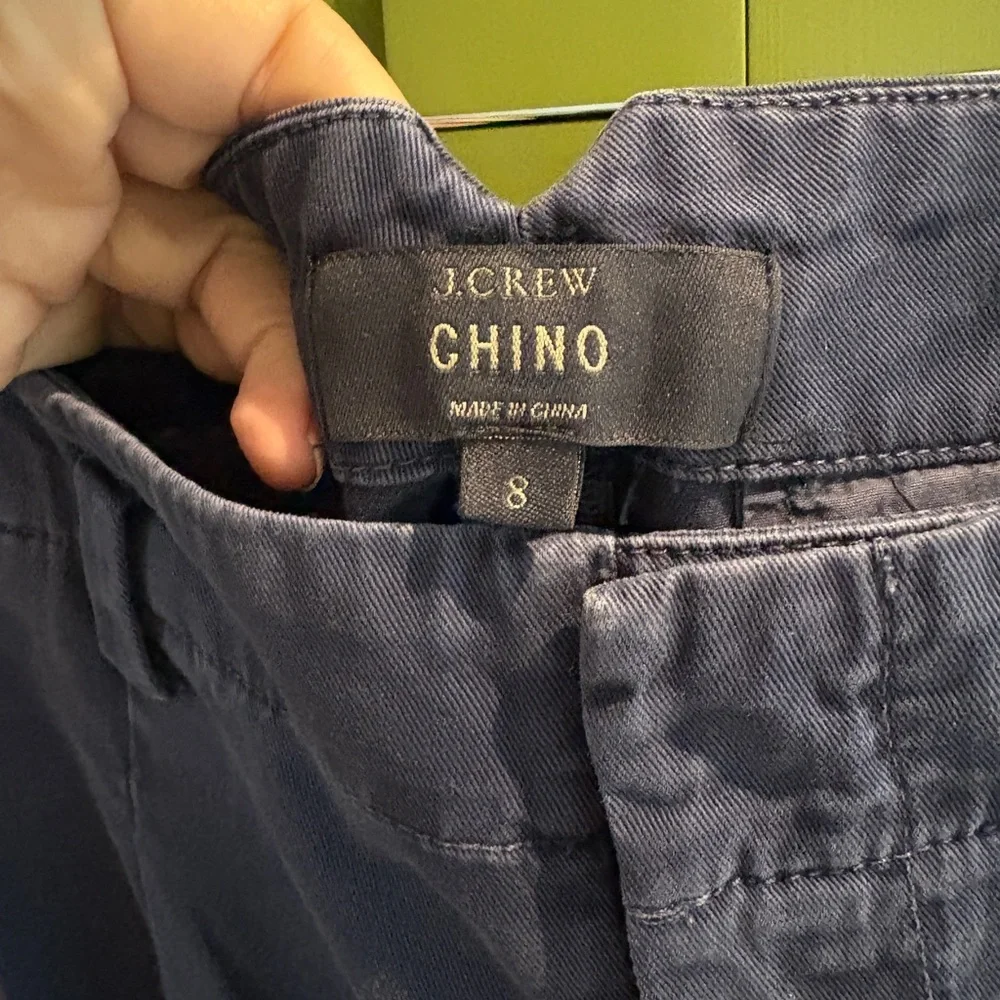 J Crew Chino navy blue pleated chinos size 8